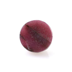 RHODONITE (PINK) (WITH BLACK MATRIX) HONEYCOMB ROUND CAB 10X10 MM 5.15 CTS