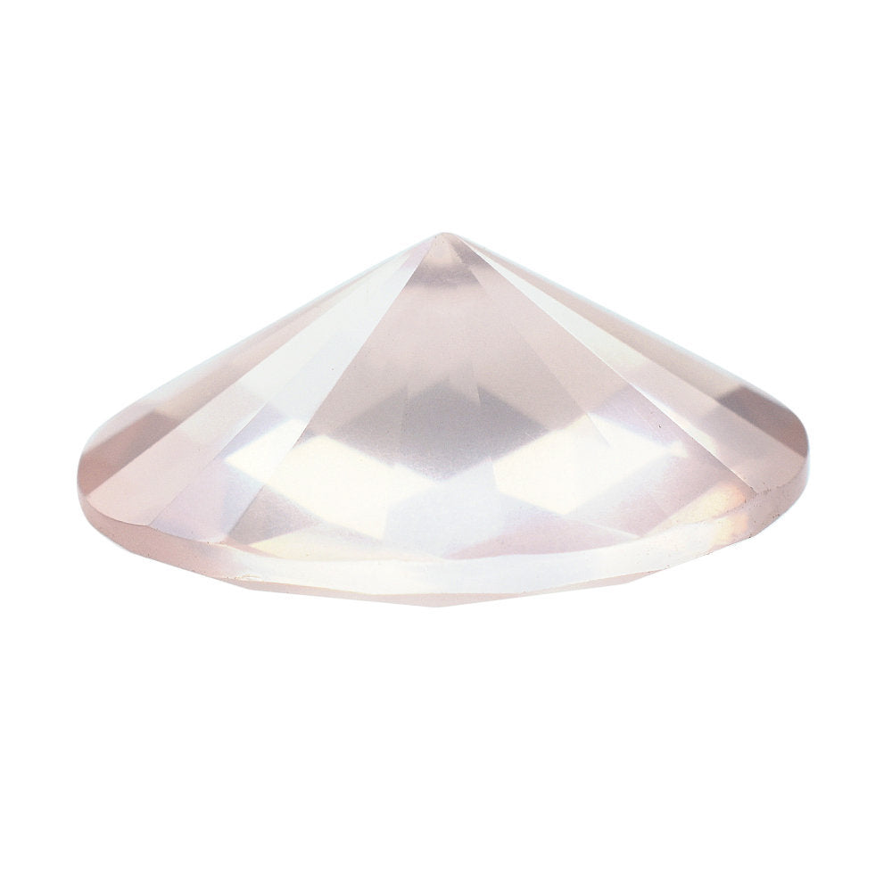 ROSE QUARTZ CHECKER CUT TOP WITH DIAMOND CUT BACK OVAL 18X13MM 10.77 Cts.