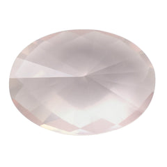 ROSE QUARTZ CHECKER CUT TOP WITH DIAMOND CUT BACK OVAL 18X13MM 10.77 Cts.