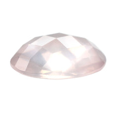 ROSE QUARTZ CHECKER CUT TOP WITH DIAMOND CUT BACK OVAL 12X10MM 3.66 Cts.