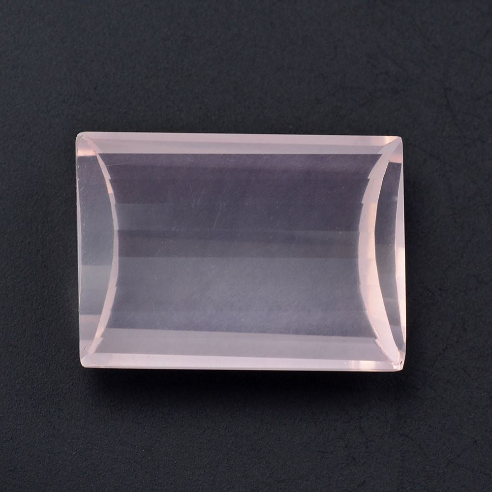 ROSE QUARTZ STEP CUT BRIOLETTE FANCY 18X13MM 13.70 Cts.