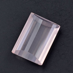 ROSE QUARTZ STEP CUT BRIOLETTE FANCY 18X13MM 13.70 Cts.