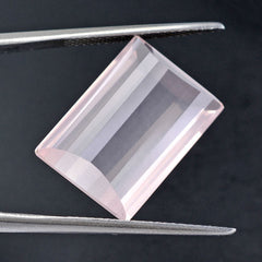 ROSE QUARTZ STEP CUT BRIOLETTE FANCY 18X13MM 13.70 Cts.