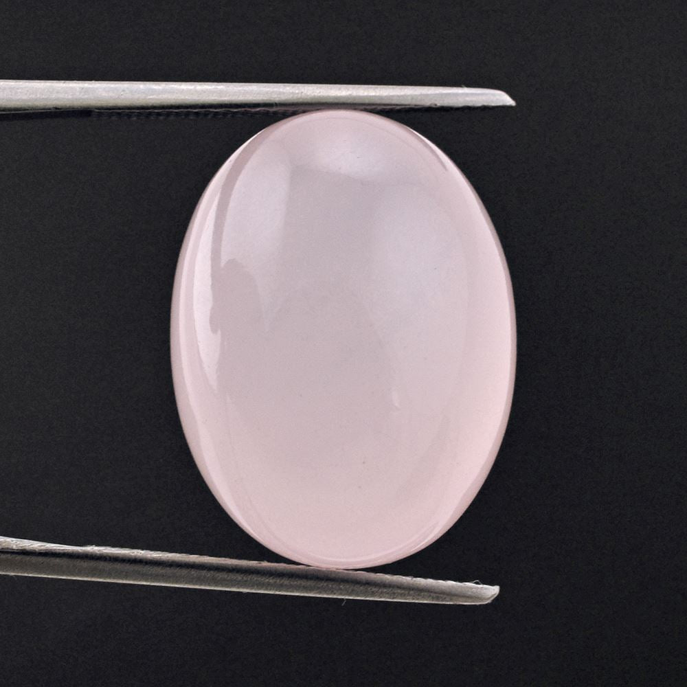 ROSE QUARTZ (MILKY) PLAIN OLIVE (HALF DRILL) 20X15MM 32.03 Cts.