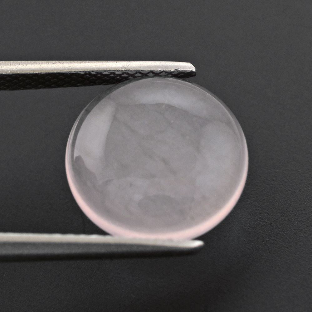 ROSE QUARTZ ROUND CAB (FLAT) 12MM 3.46 Cts.