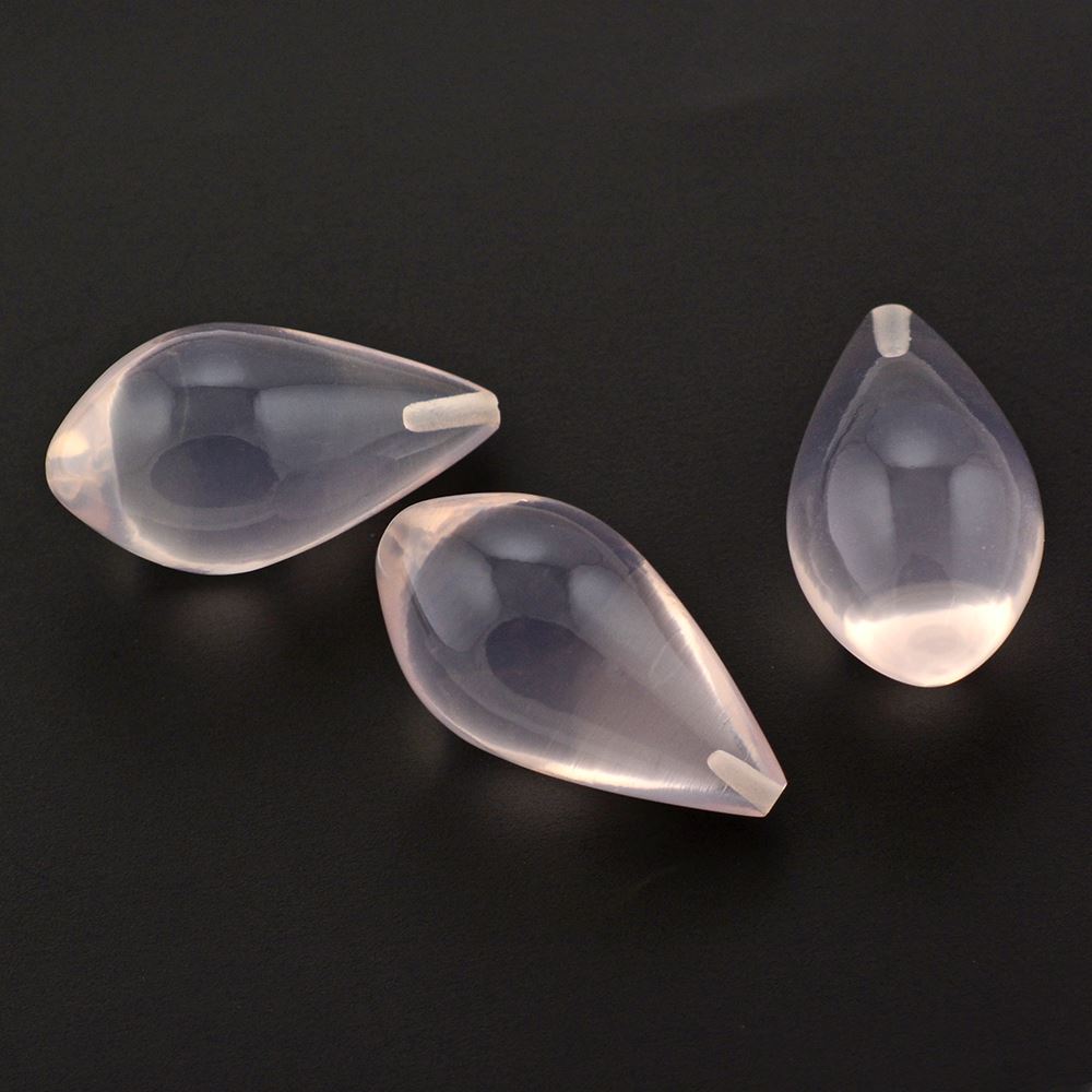 ROSE QUARTZ PLAIN DROP (HALF DRILL) 18X10MM 10.00 Cts.
