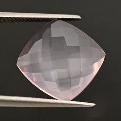 ROSE QUARTZ BRIOLETTE CUSHION (TRANSPARENT) 15MM 8.49 Cts.