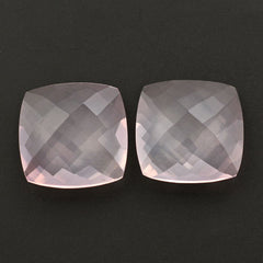 ROSE QUARTZ BRIOLETTE CUSHION (TRANSPARENT) 15MM 8.49 Cts.