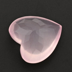 ROSE QUARTZ BUFFTOP HEART CAB 20MM 22.10 Cts.