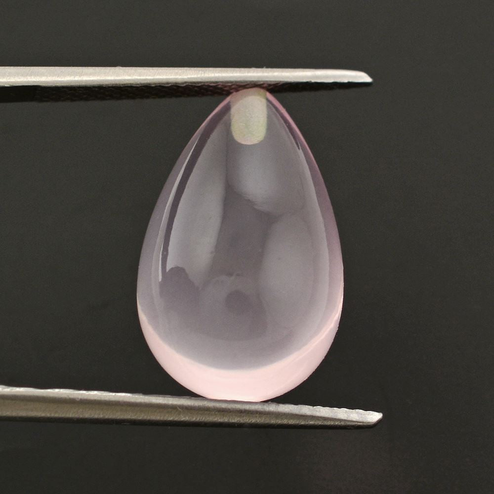 ROSE QUARTZ PLAIN DROP (HALF DRILL) 18X11MM 14.35 Cts.