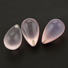 ROSE QUARTZ PLAIN DROP (HALF DRILL) 18X11MM 14.35 Cts.