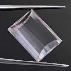 ROSE QUARTZ STEP CUT BRIOLETTE FANCY (TRANSPARENT) 18X13MM 14.30 Cts.