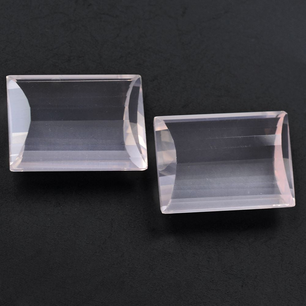 ROSE QUARTZ STEP CUT BRIOLETTE FANCY (TRANSPARENT) 18X13MM 14.30 Cts.