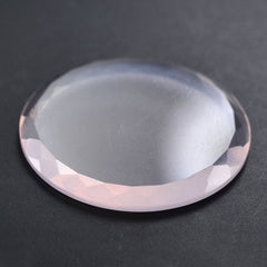 ROSE QUARTZ TABLE CUT FLAT BOTTOM ROUND FANCY 25MM 14.37 Cts.