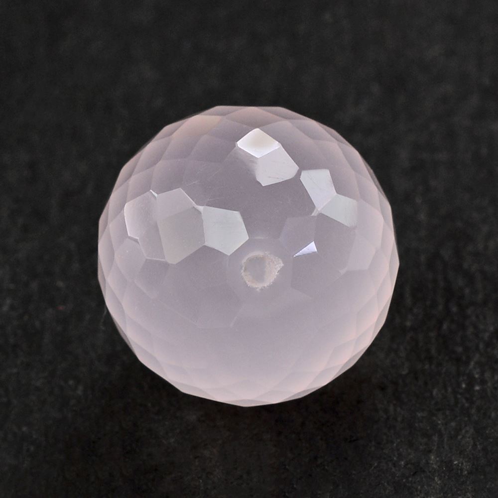 ROSE QUARTZ CHECKER CUT BALLS (HALF DRILL) LITE 13MM 14.95 Cts.
