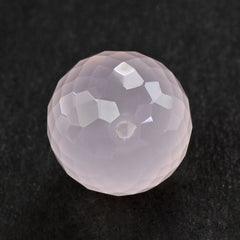 ROSE QUARTZ CHECKER CUT BALLS (HALF DRILL) LITE 13MM 14.95 Cts.