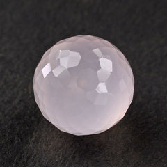 ROSE QUARTZ CHECKER CUT BALLS (HALF DRILL) LITE 13MM 14.95 Cts.