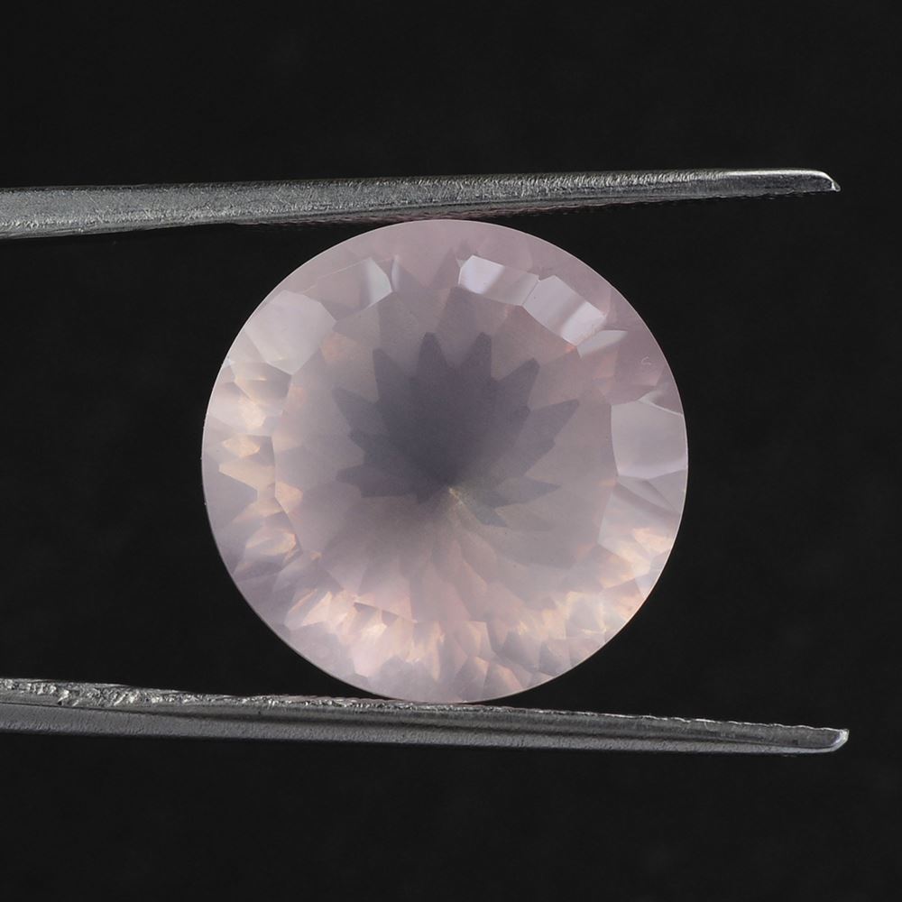 ROSE QUARTZ CONCAVE CUT ROUND 15MM 11.05 Cts.
