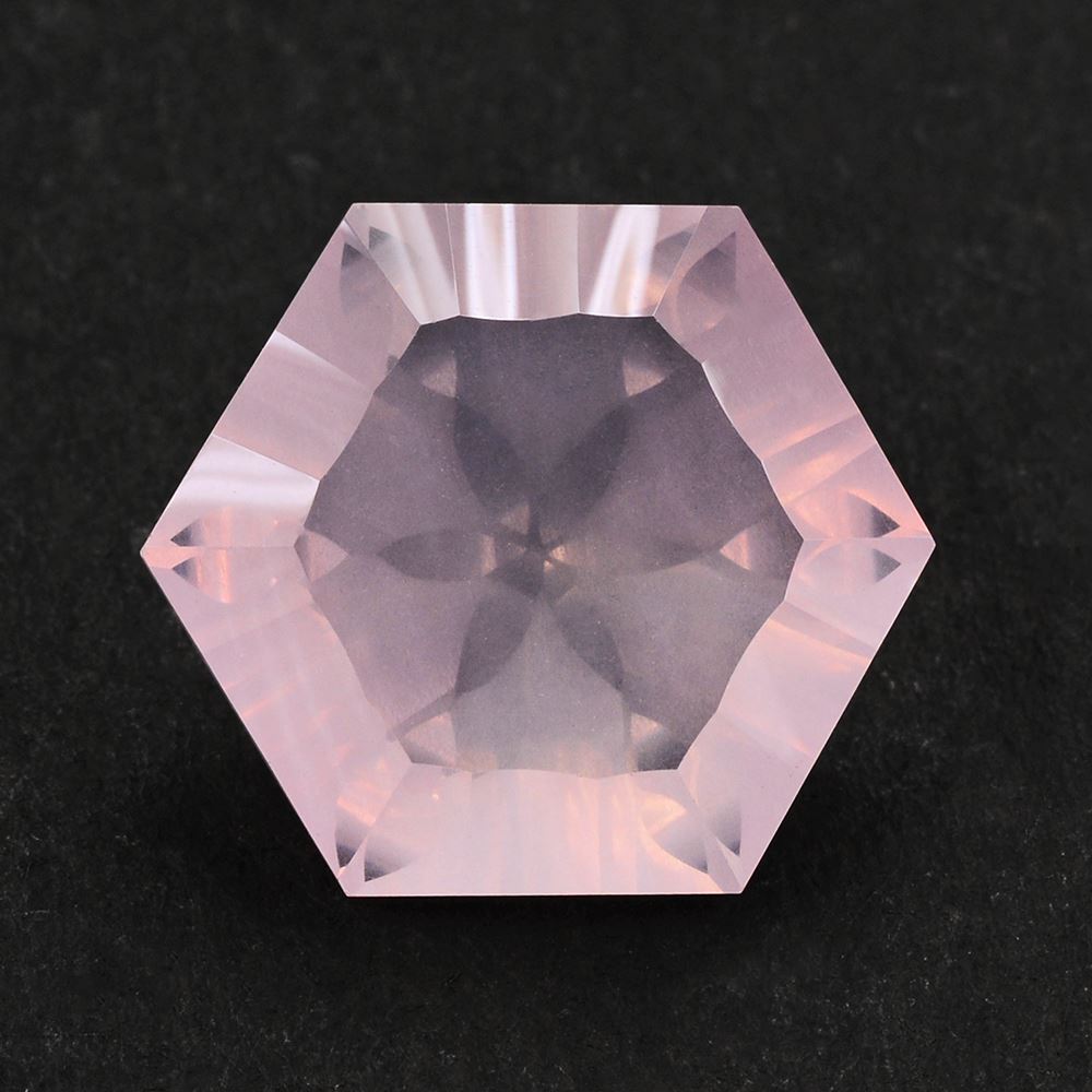 ROSE QUARTZ CONCAVE SPLENDOR CUT HEXAGON 16MM 14.53 Cts.