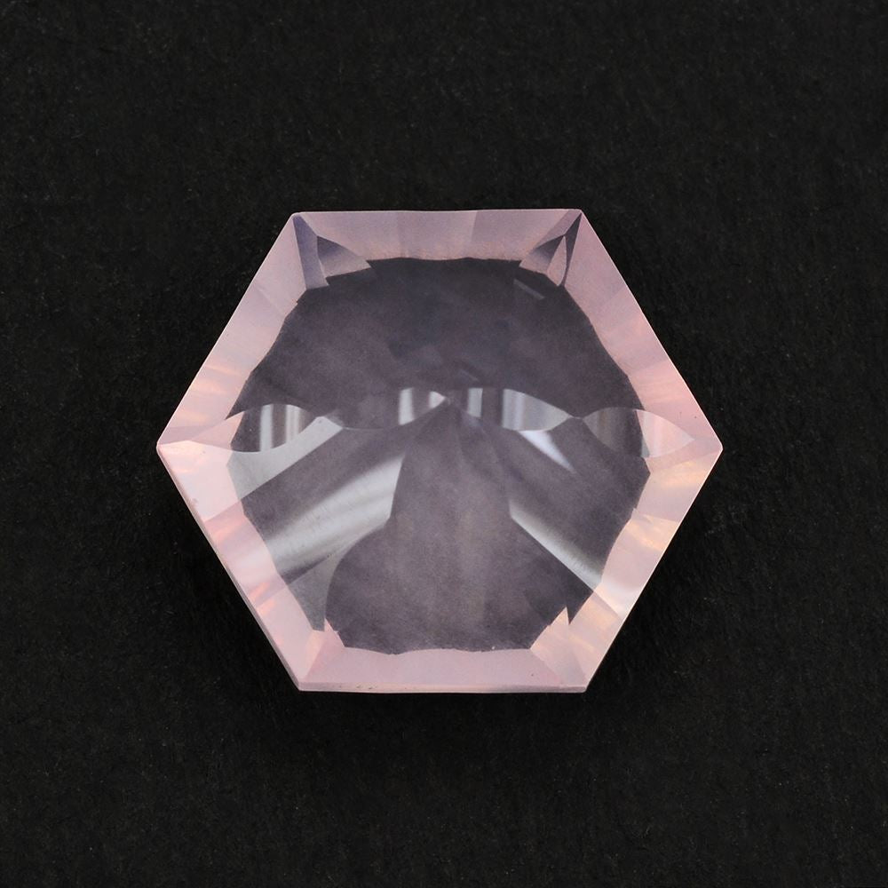 ROSE QUARTZ CONCAVE SPLENDOR CUT HEXAGON 16MM 14.53 Cts.