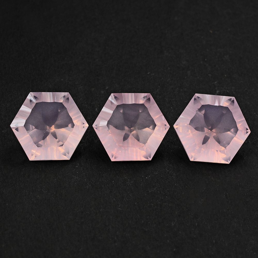 ROSE QUARTZ CONCAVE SPLENDOR CUT HEXAGON 16MM 14.53 Cts.