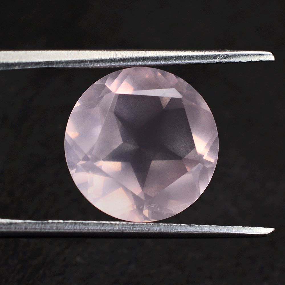 ROSE QUARTZ PENTAGON ROUND WITH STAR CUT BACK 12MM 5.59 Cts.