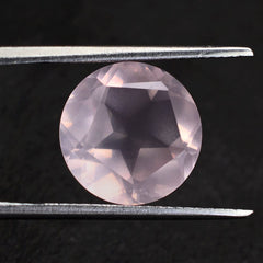 ROSE QUARTZ PENTAGON ROUND WITH STAR CUT BACK 12MM 5.59 Cts.