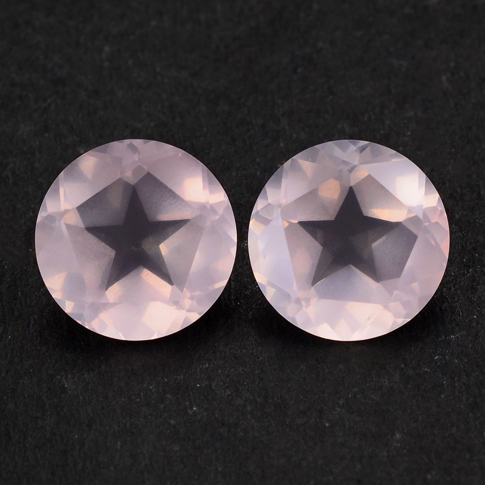 ROSE QUARTZ PENTAGON ROUND WITH STAR CUT BACK 12MM 5.59 Cts.