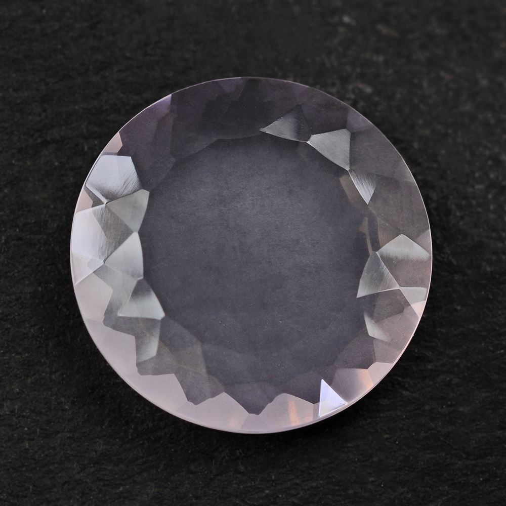 ROSE QUARTZ CONCAVE ROUND FLAT COIN 15MM 6.27 Cts.