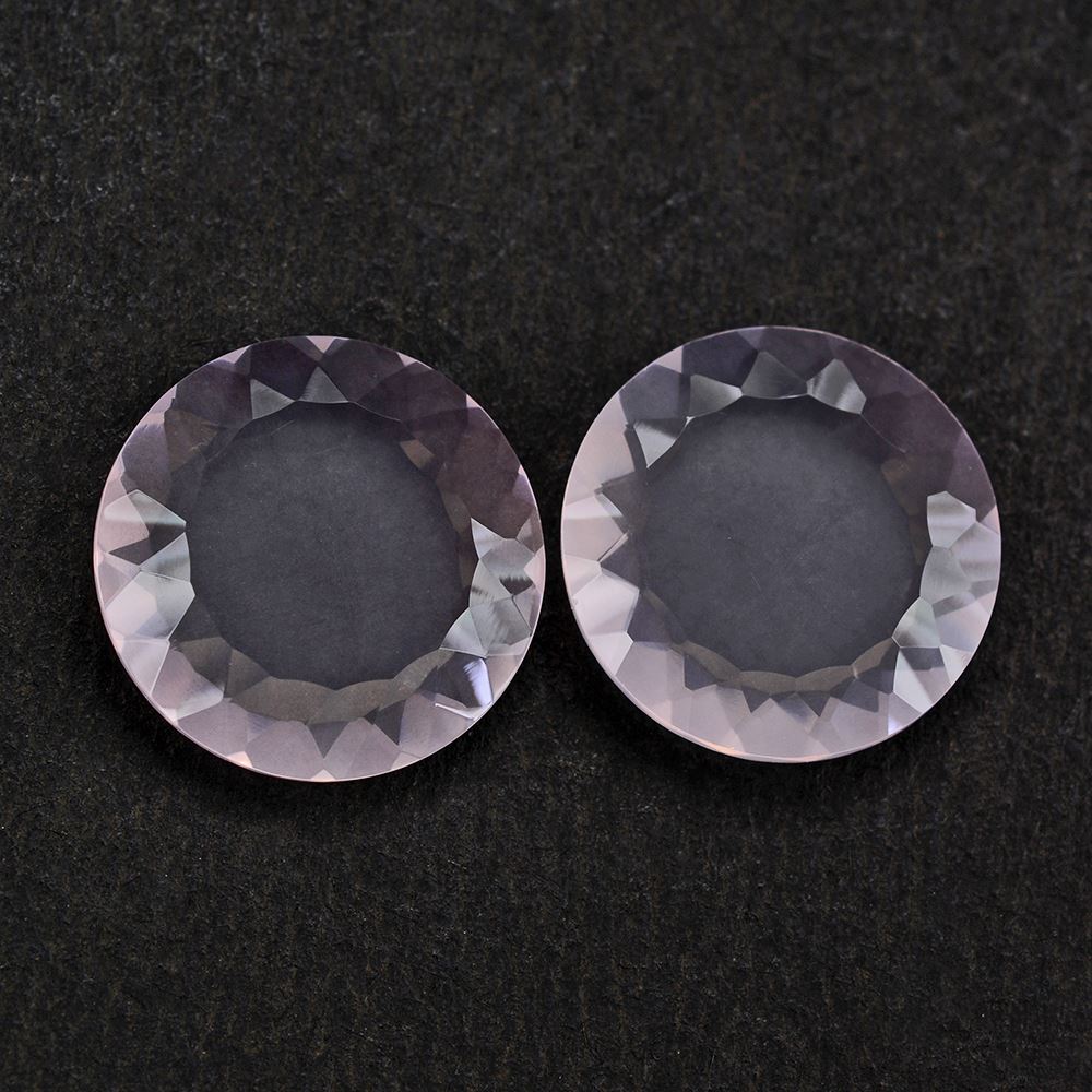ROSE QUARTZ CONCAVE ROUND FLAT COIN 15MM 6.27 Cts.