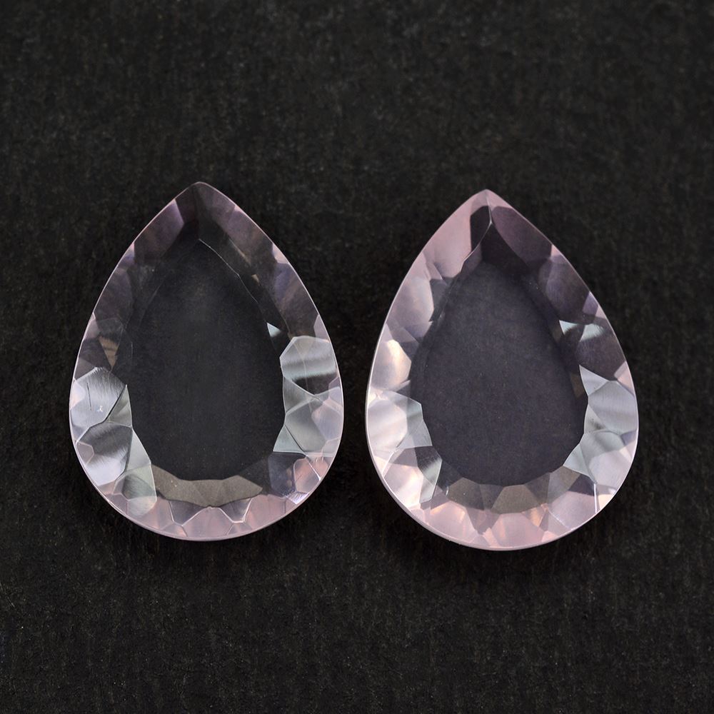 ROSE QUARTZ CONCAVE PEAR FLAT 16X12MM 5.05 Cts.