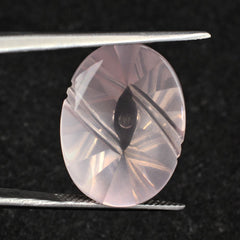 ROSE QUARTZ BUFFTOP EVIL EYE OVAL 20X15MM 15.43 Cts.