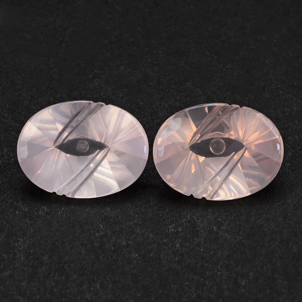 ROSE QUARTZ BUFFTOP EVIL EYE OVAL 20X15MM 15.43 Cts.
