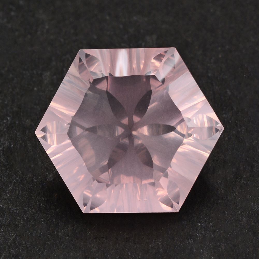 ROSE QUARTZ CONCAVE SPLENDOR CUT HEXAGON 16MM 14.25 Cts.