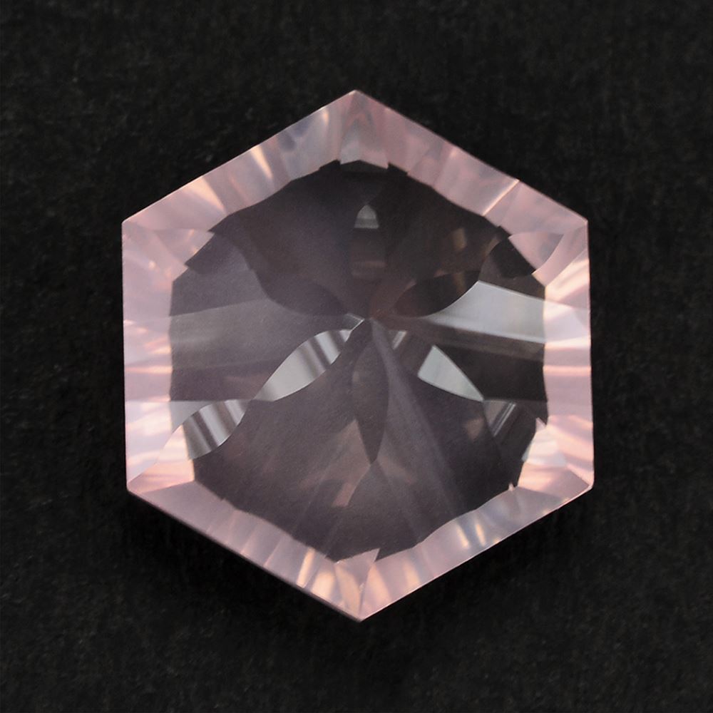 ROSE QUARTZ CONCAVE SPLENDOR CUT HEXAGON 16MM 14.25 Cts.