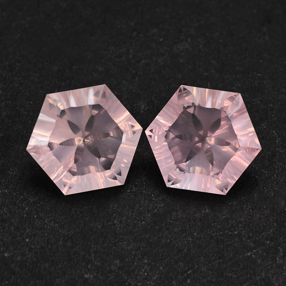 ROSE QUARTZ CONCAVE SPLENDOR CUT HEXAGON 16MM 14.25 Cts.