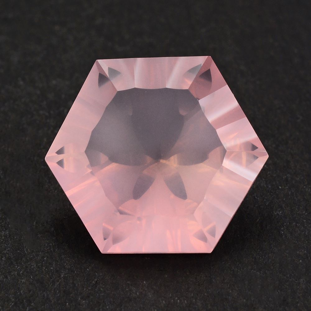 ROSE QUARTZ CONCAVE SPLENDOR CUT HEXAGON 16MM 14.37 Cts.