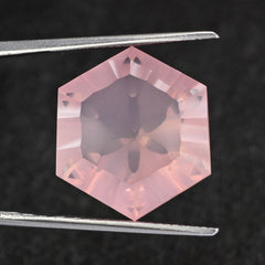 ROSE QUARTZ CONCAVE SPLENDOR CUT HEXAGON 16MM 14.37 Cts.