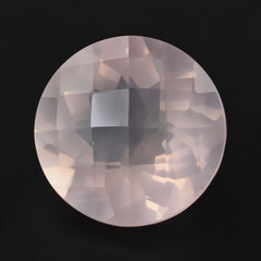 ROSE QUARTZ CHECKER CUT ROUND (SEMI-MILKY) (NICE COLOR) 12MM 5.87 Cts.