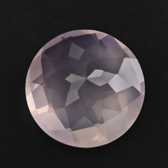 ROSE QUARTZ CHECKER CUT ROUND (SEMI-MILKY) (NICE COLOR) 12MM 5.87 Cts.