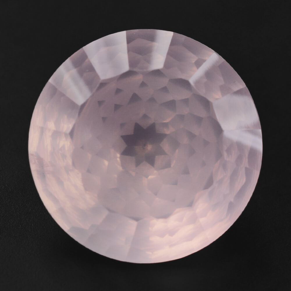 ROSE QUARTZ NIRVANA CUT ROUND (SEMI-MILKY) (NICE COLOR) 15MM 10.75 Cts.