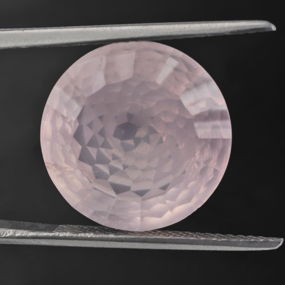 ROSE QUARTZ NIRVANA CUT ROUND (SEMI-MILKY) (NICE COLOR) 15MM 10.75 Cts.