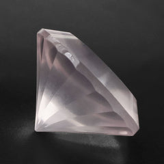 ROSE QUARTZ CHECKER CUT ROUND (SEMI- MILKY) (NICE COLOR) 12MM 5.39 Cts.