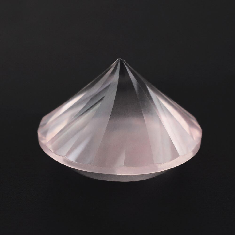 ROSE QUARTZ CHECKER CUT ROUND (SEMI- MILKY) (NICE COLOR) 12MM 5.39 Cts.