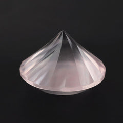 ROSE QUARTZ CHECKER CUT ROUND (SEMI- MILKY) (NICE COLOR) 12MM 5.39 Cts.