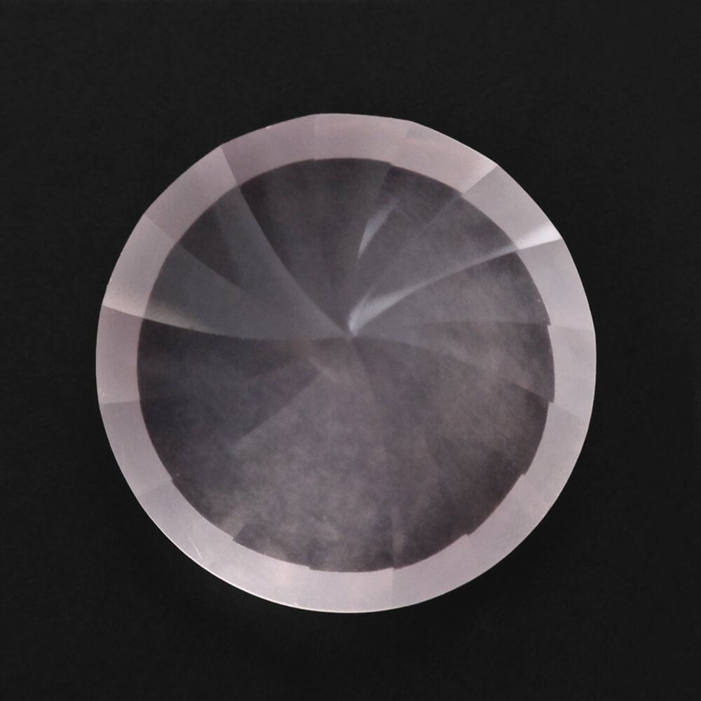 ROSE QUARTZ CHECKER CUT ROUND (SEMI- MILKY) (NICE COLOR) 12MM 5.39 Cts.