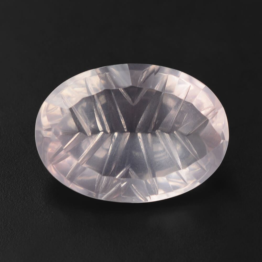 ROSE QUARTZ CONCAVE MARQUISE TOP OVAL TRANSPARENT (MEDIUM) 14X10MM 5.00 Cts.