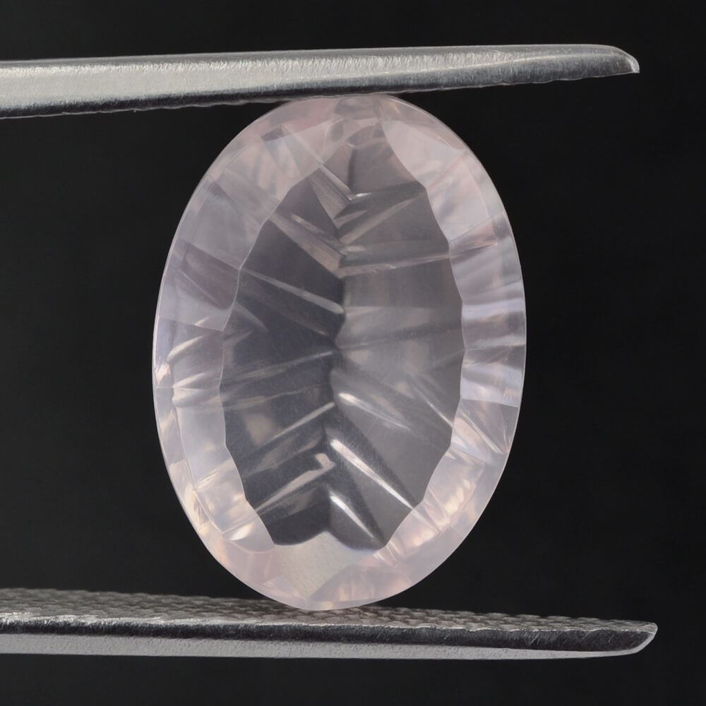 ROSE QUARTZ CONCAVE MARQUISE TOP OVAL TRANSPARENT (MEDIUM) 14X10MM 5.00 Cts.