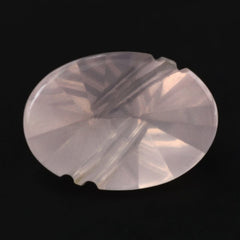 ROSE QUARTZ FLAT BUFFTOP LIGHTENING OVAL 14X10MM 4.76 Cts.