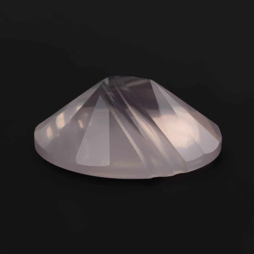 ROSE QUARTZ FLAT BUFFTOP LIGHTENING OVAL 14X10MM 4.76 Cts.